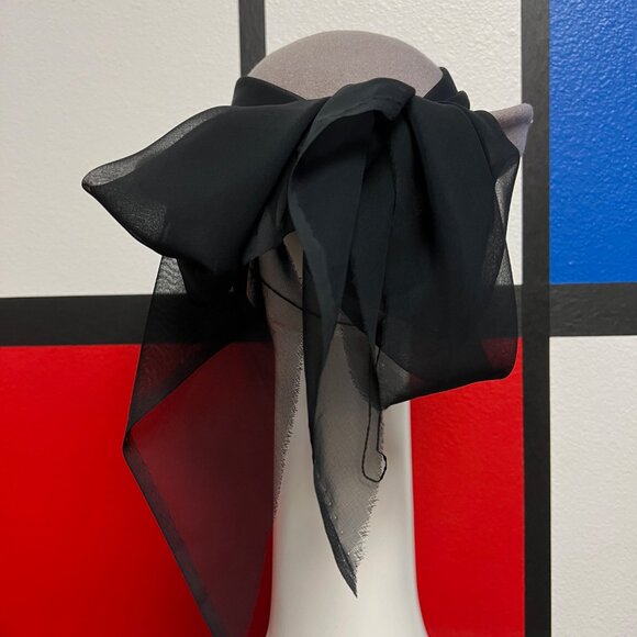 EUC 1960s Vintage Alex Wilson Lancaster Wool Felt Hat w Chiffon Bow & Chin Strap main image 5